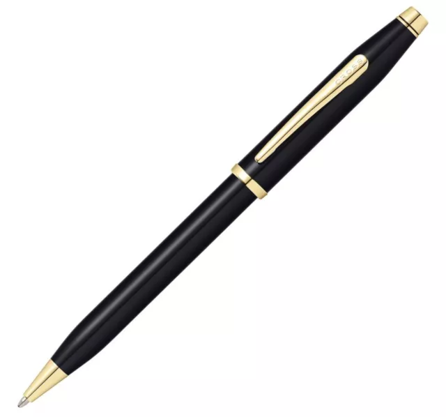 Rare Cross Century Ii Black And 23Kt Gold Ballpoint Pen New Birthday $150 Gift