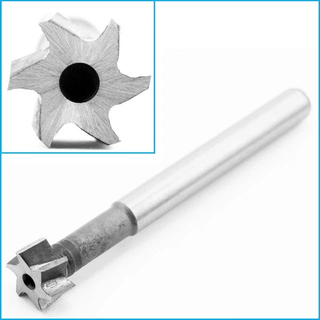 10mm x 5mm T Slot Milling Cutter HSS 6 Flute Mill End Metalwork Cutting Tool
