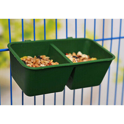 Tazón de agua para comida para loros taza de alimentación doble pájaro palomas jaula alimentador de agua #YB
