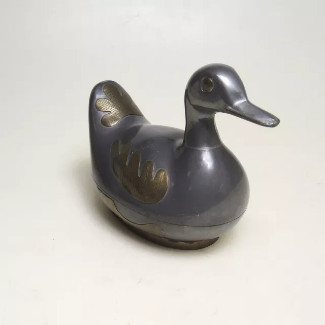 Ente Zinn Dose Schmuckdose  Etain  Pewter ca.15 x 12 x 8 cm