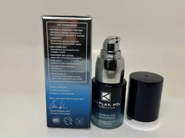 Kaplan MD Intensive Eye Concentrate Triple Action Brightener Hydration .5 oz NEW 3