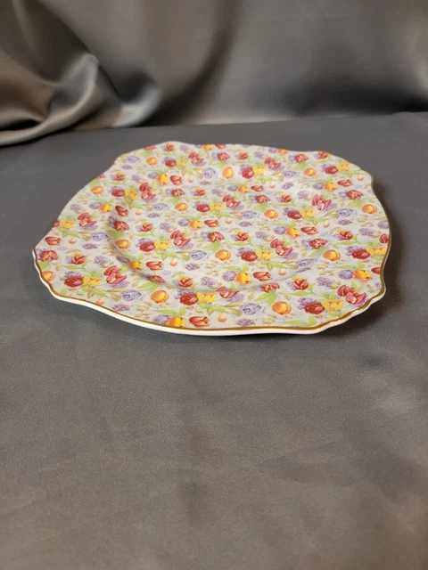 Vintage Royal Winton Grimwades Stratford  1995 Chintz Square Dinner Plate 3