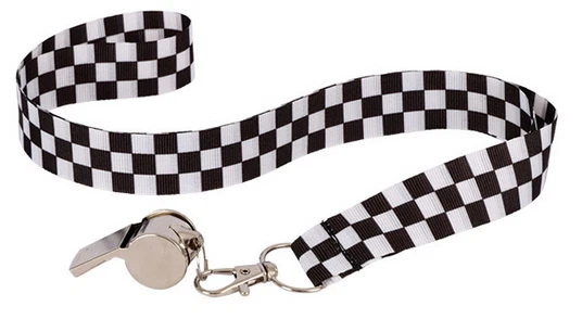 Metallo Whistle Con Checker Cordoncino Police Ufficiale Polizia Costume Accessor