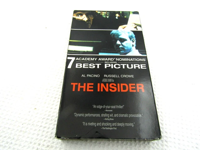 THE INSIDER VHS Movie VCR Video Tape Used Al Pacino Russell Crowe £6.21