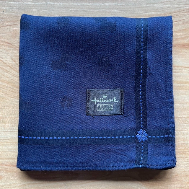 Handkerchief Men's Cotton Vintage Art Blue Lucky Dog Pocket Square 19"
