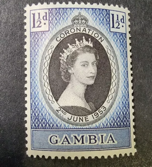 Gambia  1953   Coronation 1. 1/2d  Mint   Hinged   G8