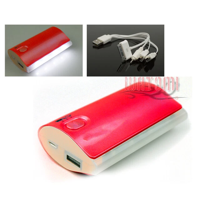 5200Mah External Battery Charger Micro Usb Red Iphone 5 4S Ipod Touch Ipad Mini