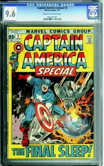 Captain America Annual #2 Cgc 9.6 Squarebound Special Bronze Marvel Comics 1972