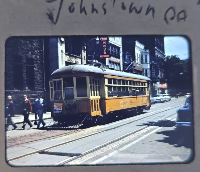 Orig 1950s Johnstown PA Pennsylvania TRANSIT Trolley Tram 35mm Kodachrome* Slide