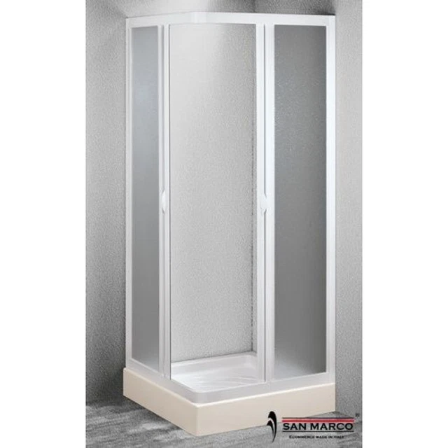 Cabine Douche en PVC 75x100 CM H200 Transparent mod. Glax Profil Blanc