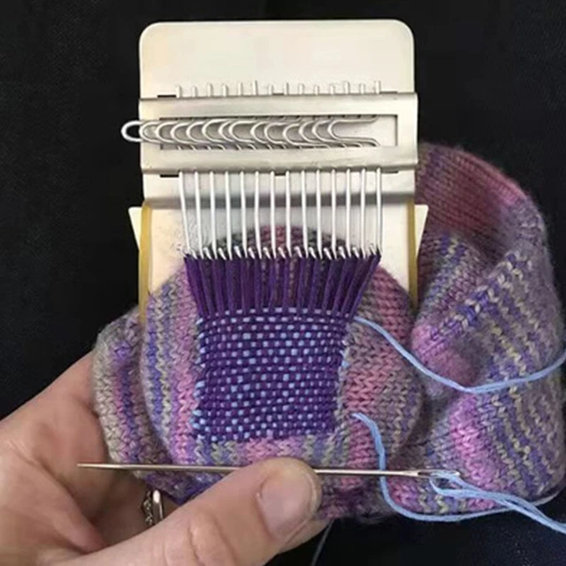 Telar hágalo usted mismo tejido creativo tejido a mano madera velocidad pequeña máquina de coser JFT CR