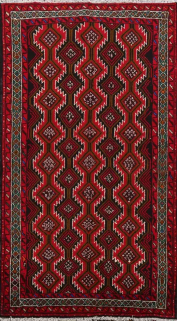 Geometric Tribal Balouch Afghan Hand-knotted Area Rug Wool Oriental Carpet 3'x5'