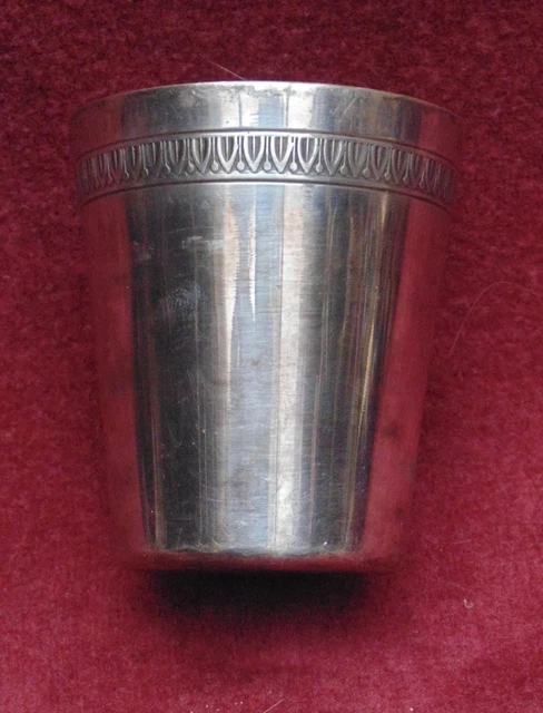 Timbale En Métal Argenté – Modèle Malmaison – Orfèvre OL – Verre à Eau Vintage