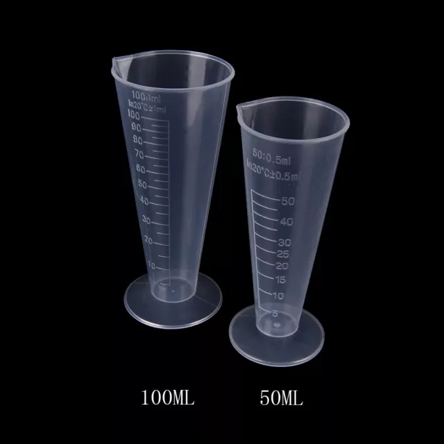 50ml 100ml  Plastic Beaker Graduated Measuring Cup for Lab Kitchen J_-_