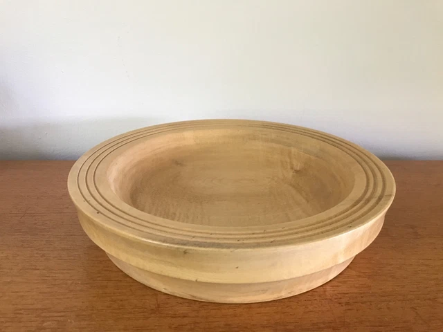Grande ciotola per frutta in legno massello 10,75"" diametro x 2,75"" trasformata a mano