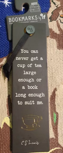 Embossed Quality CS Lewis Bookmark Narnia Christian Tea & Book Funny Bn Rare