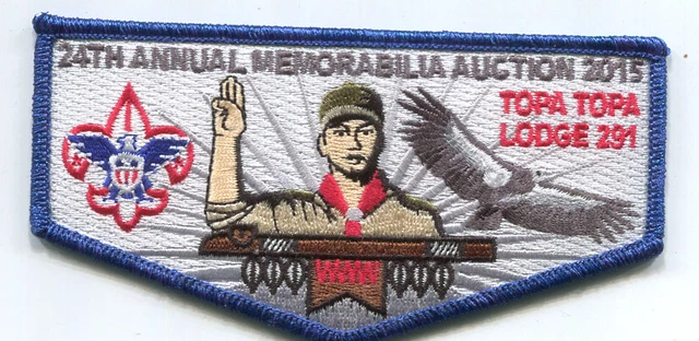 Oa Flap From Lodge 291- 2015 Auction Flap- Only 100 Made- Blue Met. Bdr