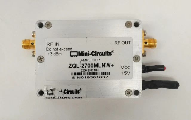 Mini-Circuits ZQL-2700MLNW+ RF Low Noise Amplifier 2.2 to 2.7 GHz 50Ω SMA Female Mini-Circuits ZQL-2700MLNW+ RF Low Noise Amplifier 2.2 to 2.7 GHz 50Ω SMA Female