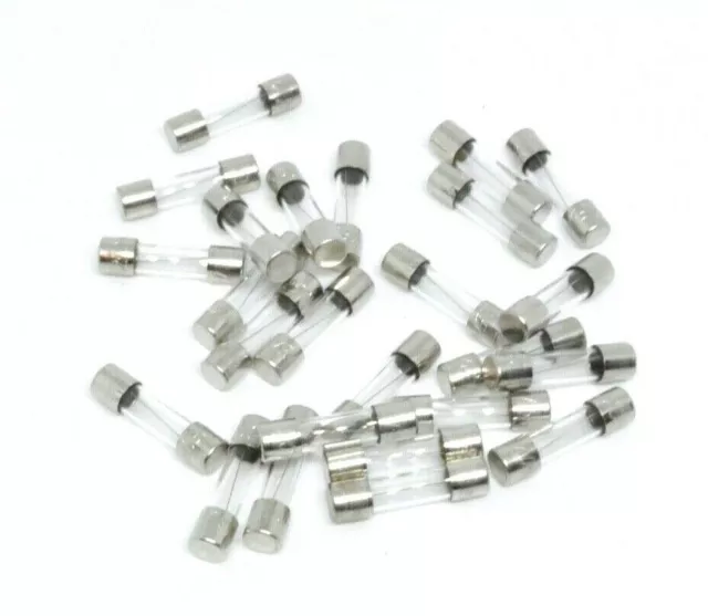 10 Fusibles Cristal 0,5 Amperios 20MM X 5MM 0,5 Amp para 12A 250volts 5 X 20MM