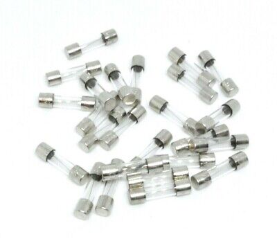 BOITE DE 10 FUSIBLES EN VERRE 20 AMPERES DIMENSION 6.3 x 27 MM AUTO MOTO SCOOTER VOITURE FUSIBLE 