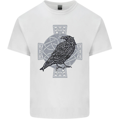 Odin Celtico Raven Viking Tatuaggio Croce Runico Da Uomo Cotone T-Shirt Tee Top