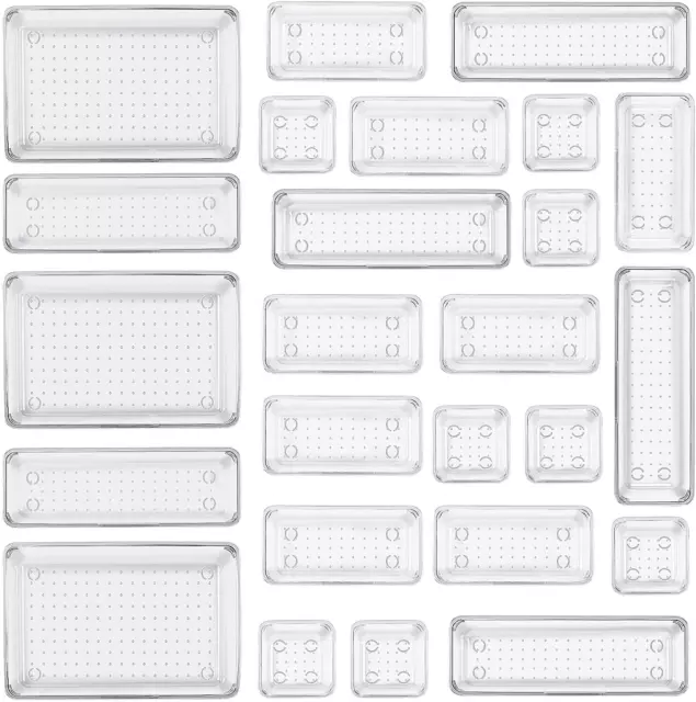 Litimkat 25 Organizer per Cassetti Trasparente Con Scatola Portaoggetti in Plast