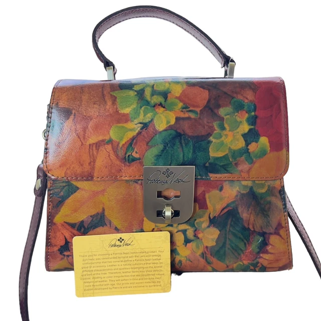 PATRICIA NASH CHAUNY Beet Leather Top Handle Satchel Crossbody Strap