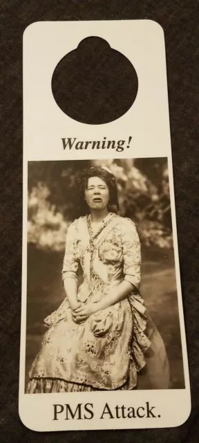 NOS Vintage 1990s Novelty Door Hanger Warning! PMS Attack.