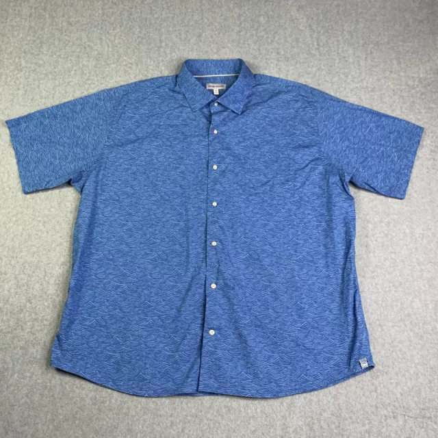 Peter Millar Shirt Adult XL Blue All Over Print Button Up Camp Mens