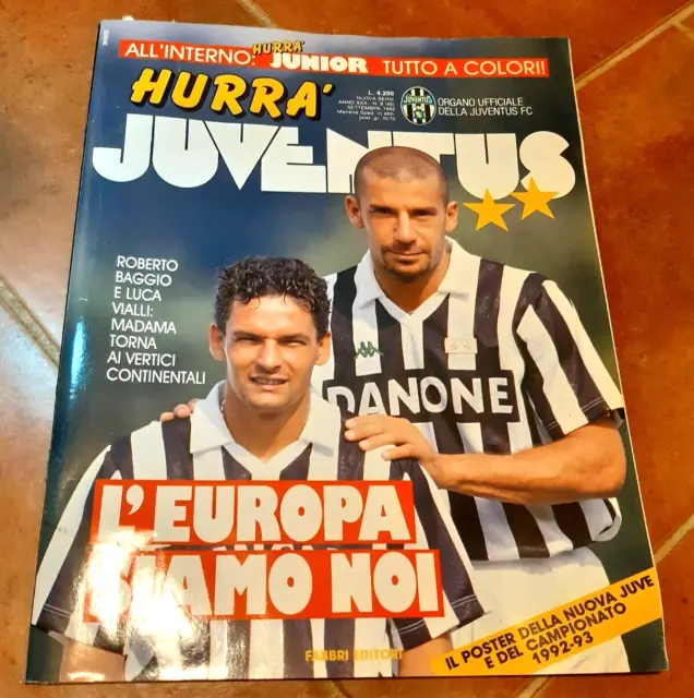 Hurra' Juventus N.9 1992 (Vialli / Baggio + Poster)