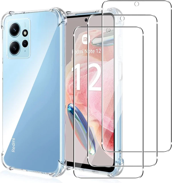 Pack Coque Silicone Transparente + Verre Trempé Pour Xiaomi Redmi Note 12 4G - Neuf