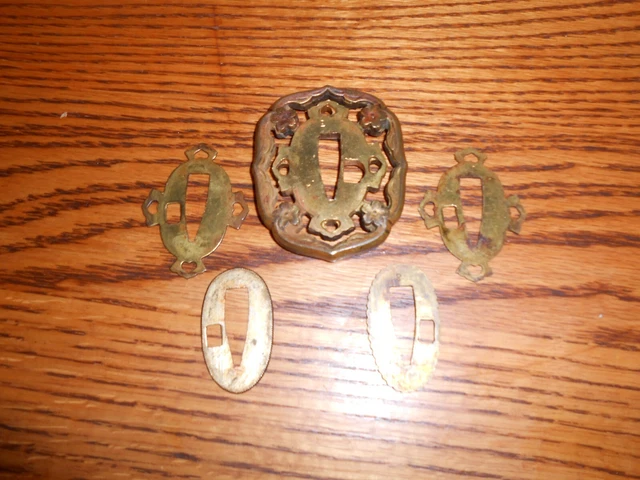 WW2 Japanese Sword, Gunto, 5 Pc Tsuba & Seppa, Pierced Locking Type, 9 Position