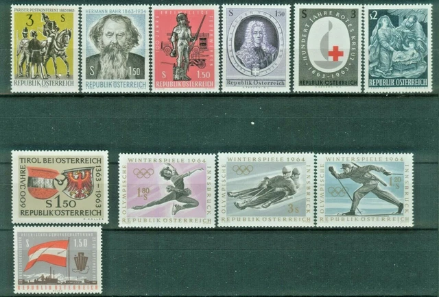 1963 Lot aus Jahrgang Mi 1129-1143 ANK 1159-1174 Winterspiele 1964 **