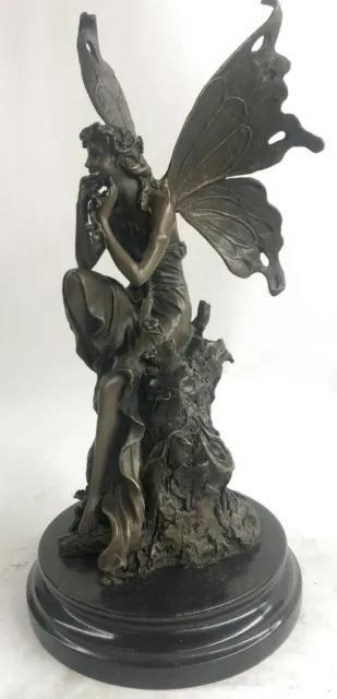Large Dragonfly Elf Fairy Art Deco Style Art Nouveau Style Bronze Hot Cast Art