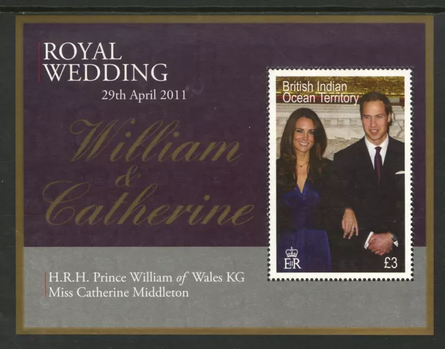 M5941 British Indian Ocean Territory 2011 SGMS459 - Royal Wedding mini sheet.