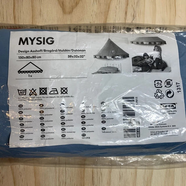 IKEA MYSIG BED Canopy Blue Circus Castle Tent 59" x 32" Nursery Bedroom