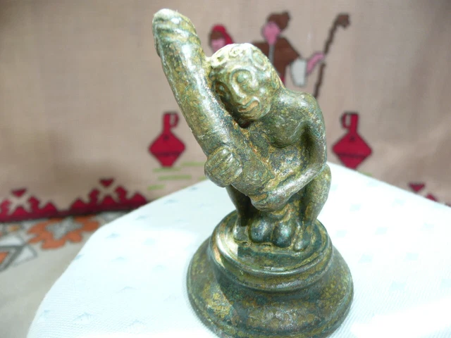 Statuette Bronze Priape - Dieu Romain Antique - Hauteur 82mm - Style Phallique Nu - Décoratif