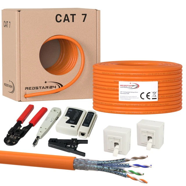 Cat7 Verlegekabel Netzwerkkabel Datenkabel Kat Lan Kabel Ethernet Simplex Duplex 8