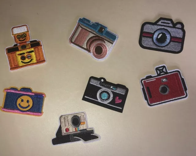 Camera Embroidered Patches Embellishments Iron On -7 Styles