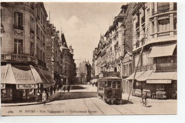 REIMS - Marne - CPA 51 - Les Tramways - tramway rue talleyrand