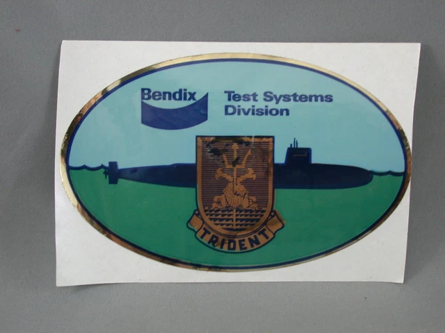 BENDIX TEST SYSTEMS Division Trident Submarine Decal Military Arms Show ...