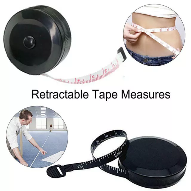Retractable Tape Measure Sewing Tailor Dieting Tapeline Ruler Measuring T EL