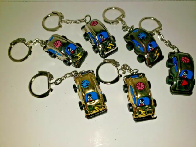 6 Vintage VW Beetle Bug Metal Keychains Vending Toys Car Keychain New Old Stock