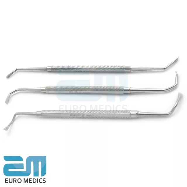 Dental Sinus Lift Curette Set Of 3 Periosteal Elevator Implant Instruments