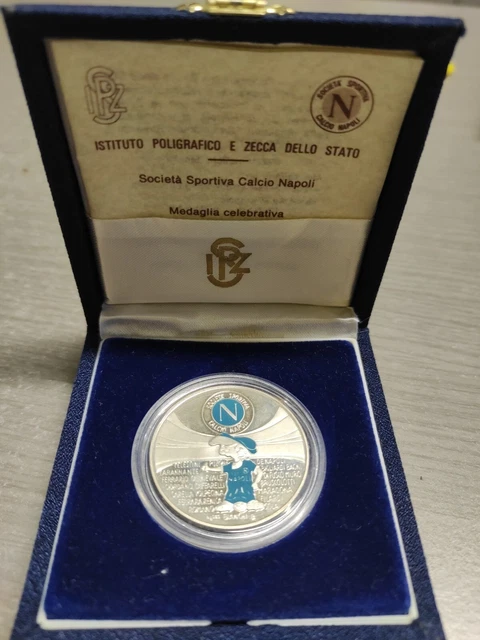 Medaglia D'argento Napoli Campione D'Italia 1°scudetto 1986/1987 IPZAS Originale