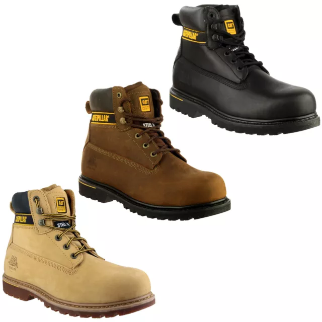 CAT Caterpillar Holton S3 Mens Safety Steel Toe Cap Midsole Work Boot Nubuck