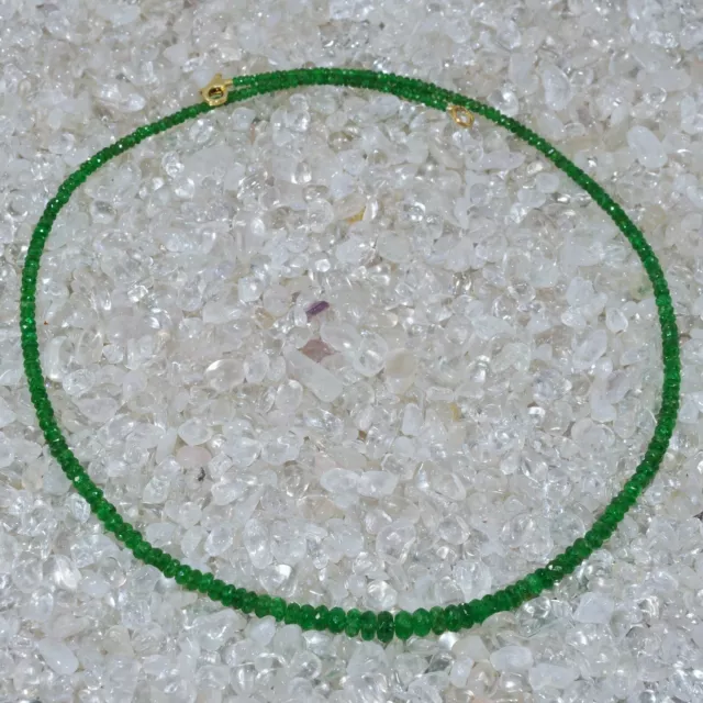 Granat Halskette, Edelsteinhalskette (K760), Tsavorit, Edelsteinschmuck, grün