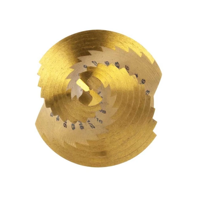 Klein Tools 25962 Step Drill Bit, Spiral Double-Fluted, 3/16" to 7/8", VACO 14