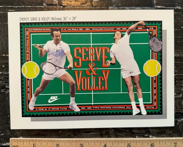 VINTAGE JOHN MCENROE Nike Poster Card 5x7 Inches Serve and Volley