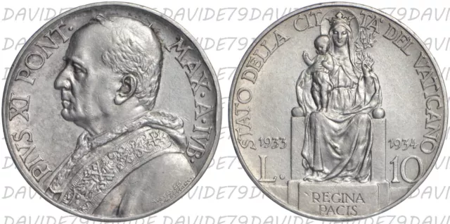 01282] Citta Del Vaticano - Pio Xi - 10 Lire 1933 1934 Giubileo - Spl